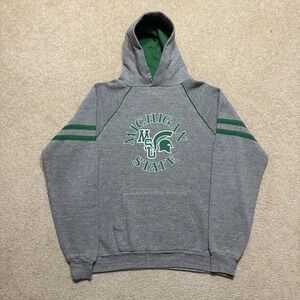 Vtg Michigan State Spartans Hoodie 70s 80s Sweatshirt Medium Raglan NCAA MSU